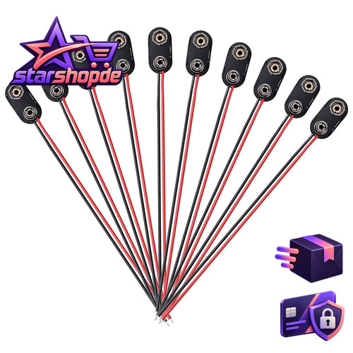 Batterieclip stk kabel - 9v,